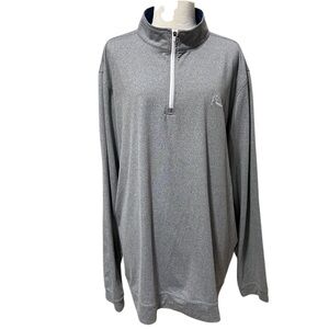 Rhoback 1/4 Zip Pullover Shirt Men's 3XL Gray Stretch Performance Golf Mock Neck